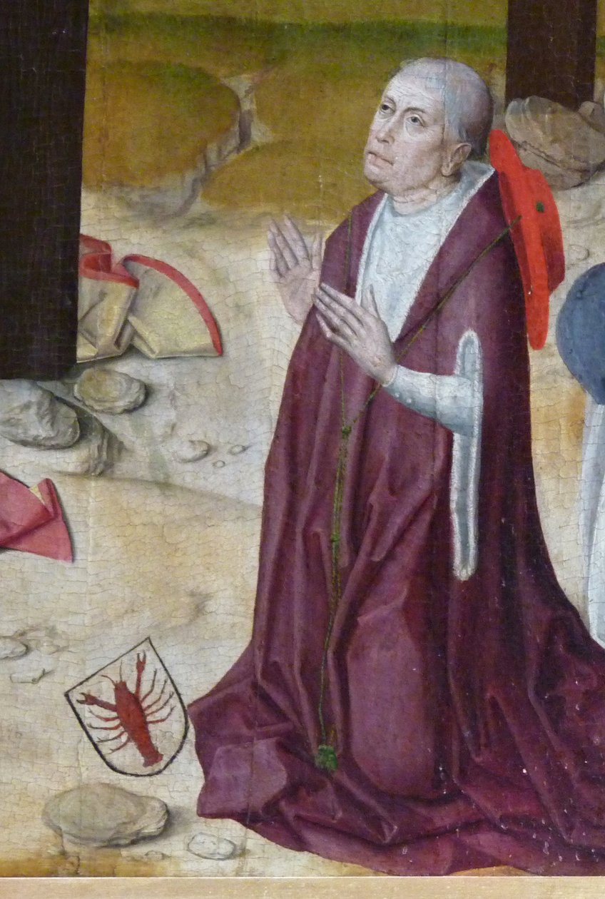 Nicholas av Cusa. Detalj av alteret i kapellet til St Nicholas Hospital, ca. 1480 av Master of the Life of the Virgin