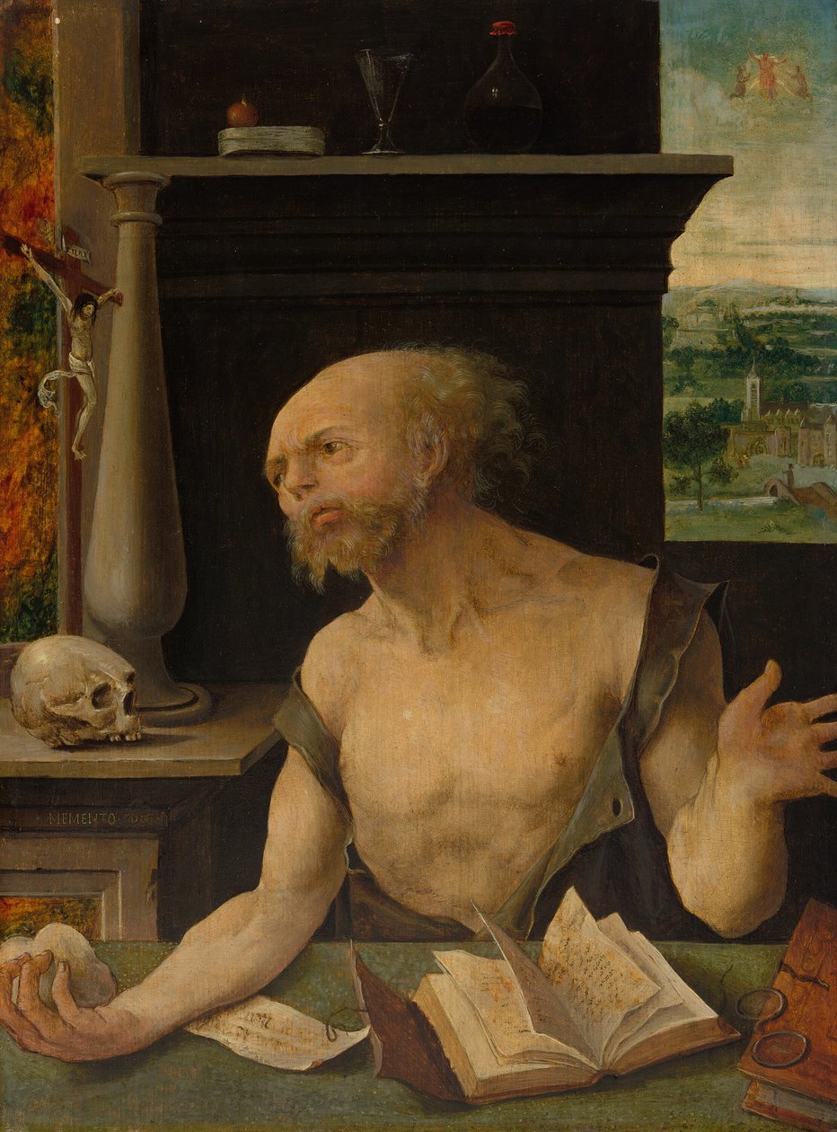 Den hellige Hieronymus i bot, 152530. av Master of the Lille Adoration