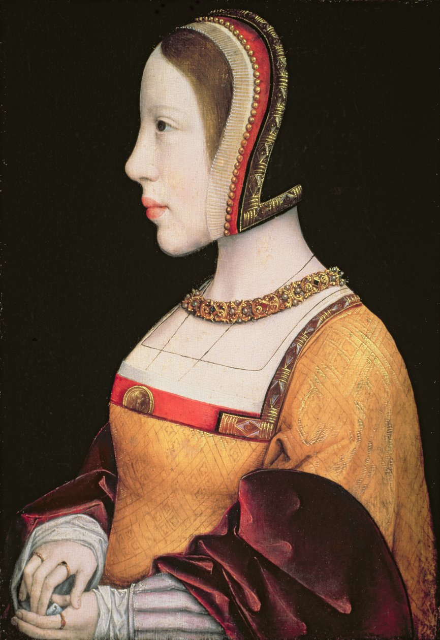 Dronning Elisabeth von Habsburg (1501-26) av Danmark (1501-26) ca. 1514-15 (olje på eikebrett) av Master of the Magdalen Legend