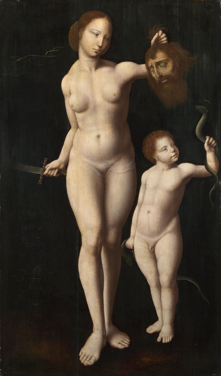 Judith og Lille Hercules, Master of the Mansi Magdalene, ca. 1525-30 (olje på eik) av Master of the Mansi Magdalen