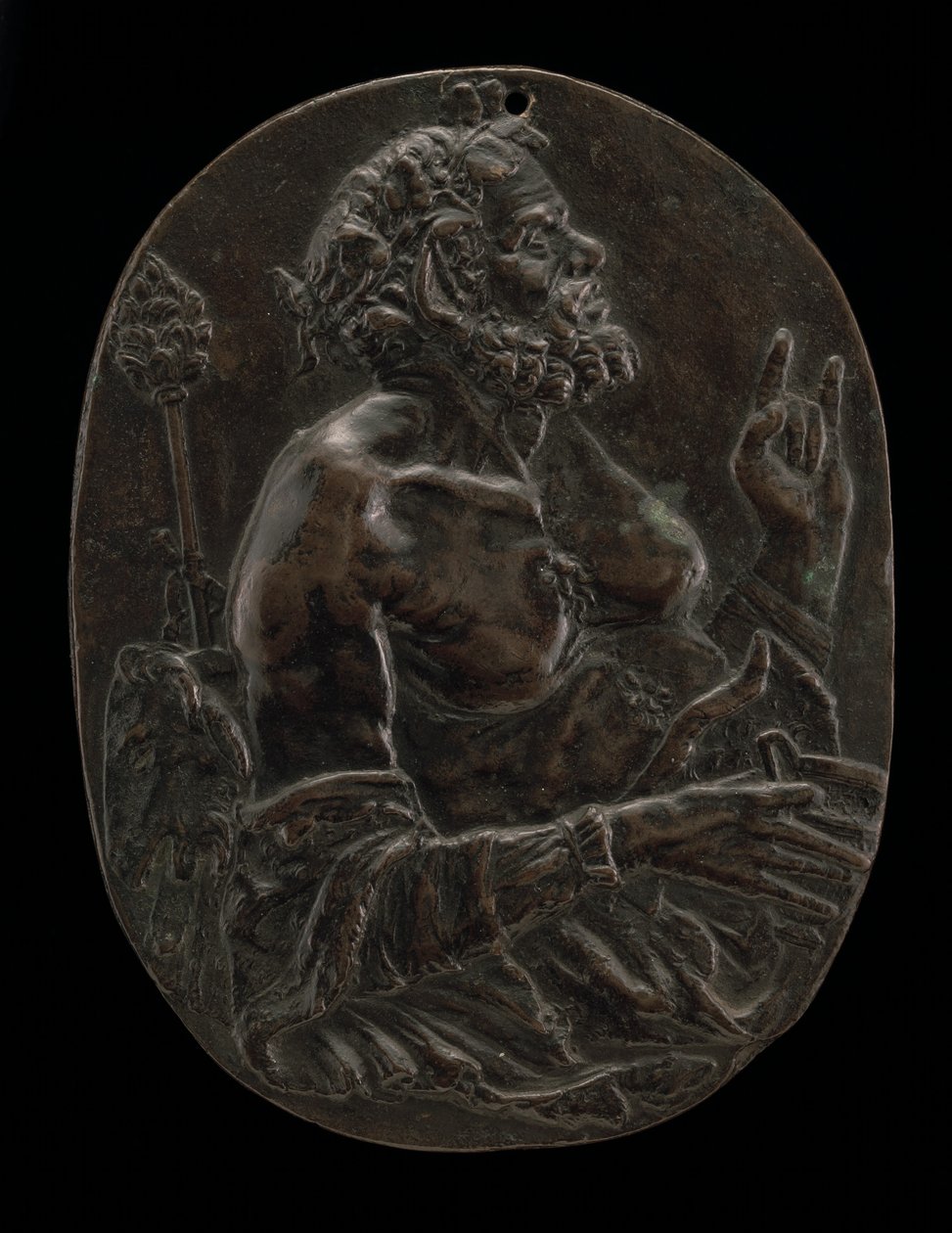 En satyr, sent på 1400- eller tidlig på 1500-tallet. av Master of the Martelli Mirror