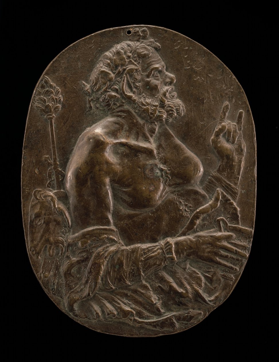 En satyr, sent på 1400- eller tidlig på 1500-tallet. av Master of the Martelli Mirror