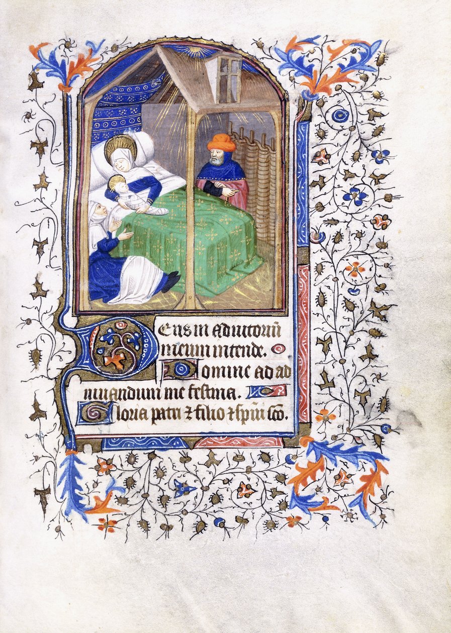 Fødsel, ca. 1430-1440 av Master of the Munich Golden Legend