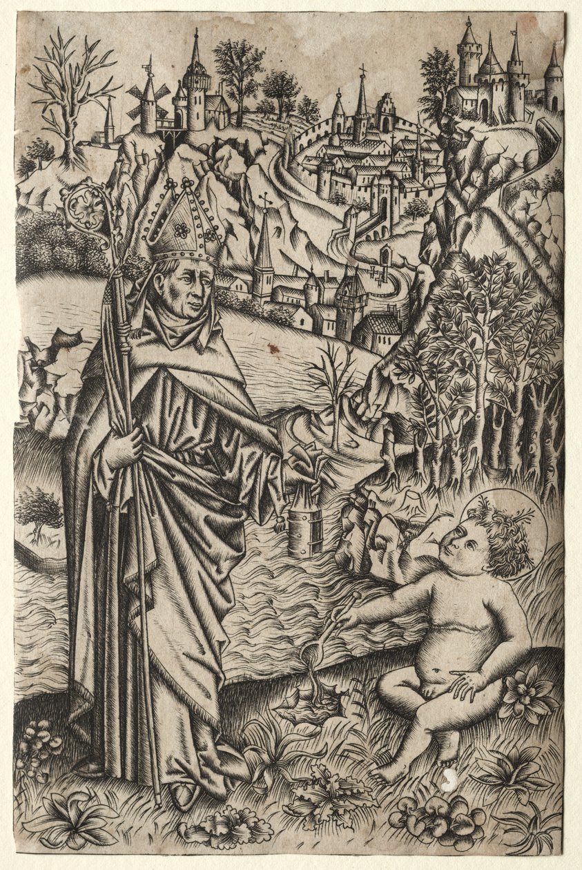 St. Augustine og barnet ved kysten av Master of the Nuremberg Passion