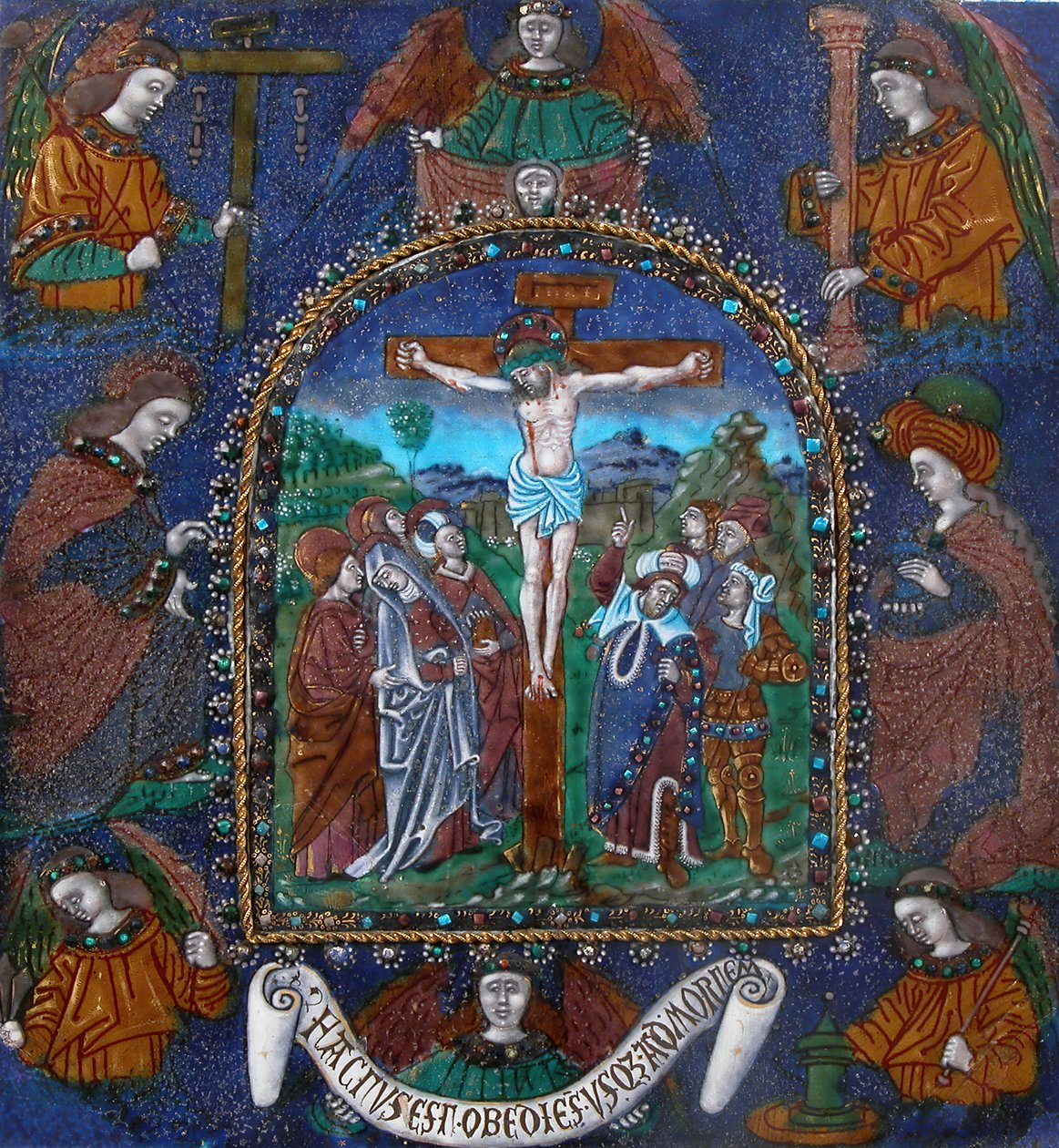 Plakett med korsfestelsen, fransk, 1500-tallet. av Master of the Orleans Triptych
