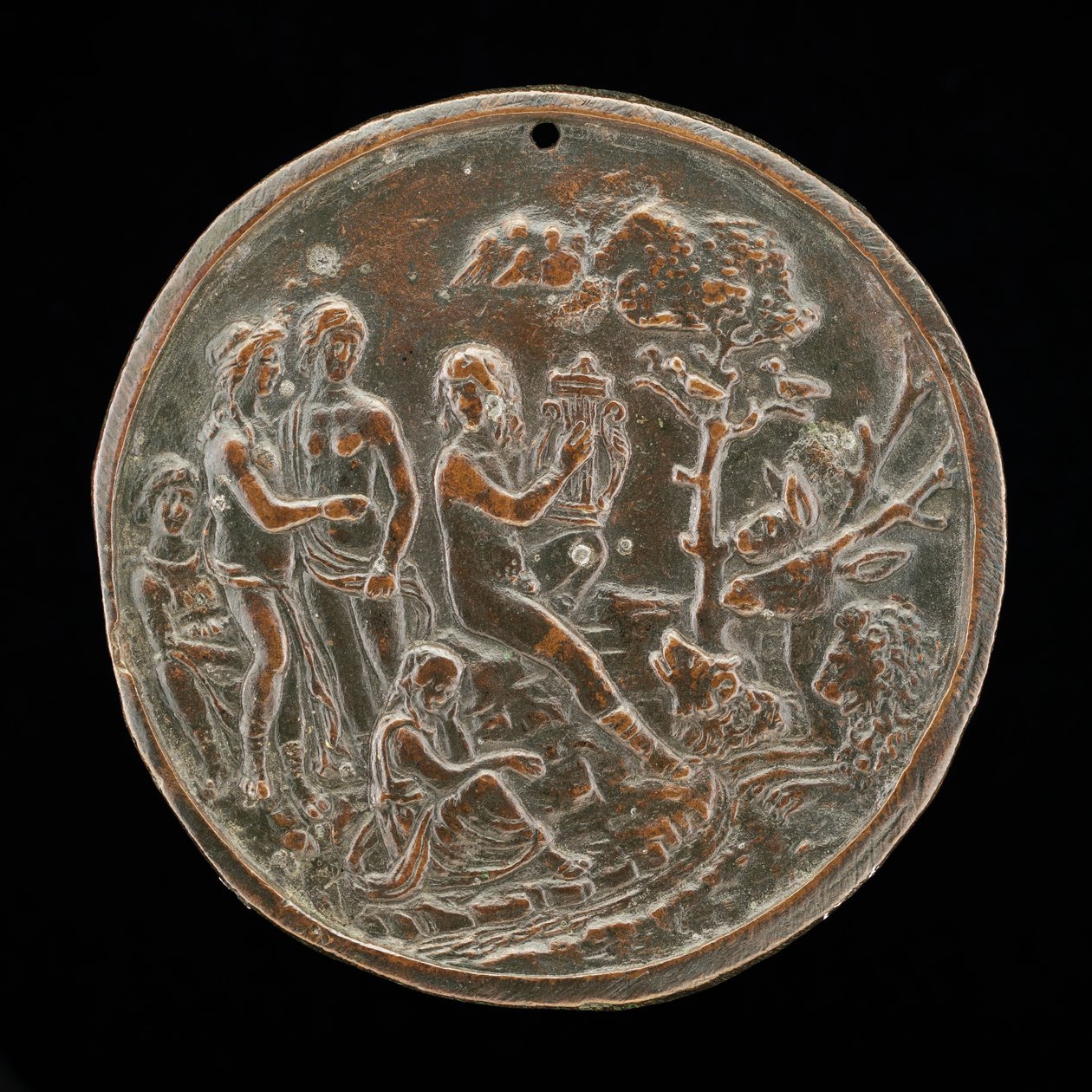 Orpheus Playing to the Animals, fjerde kvartal 1400-tallet. av Master of the Orpheus Legend