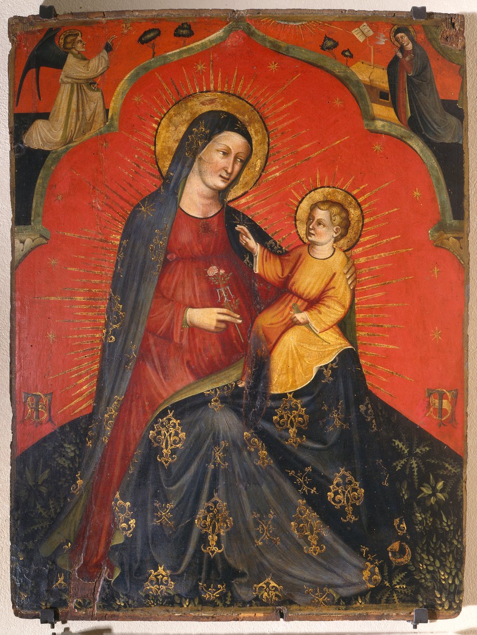 Madonna and Child and Annunciation, ca. 1390 (tempera på panel) av Master of the Pesaro Crucifix