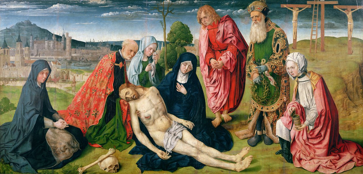 Pieta av Saint-Germain-des-Pres (tempera på panel) av Master of the Pieta of Saint Germain
