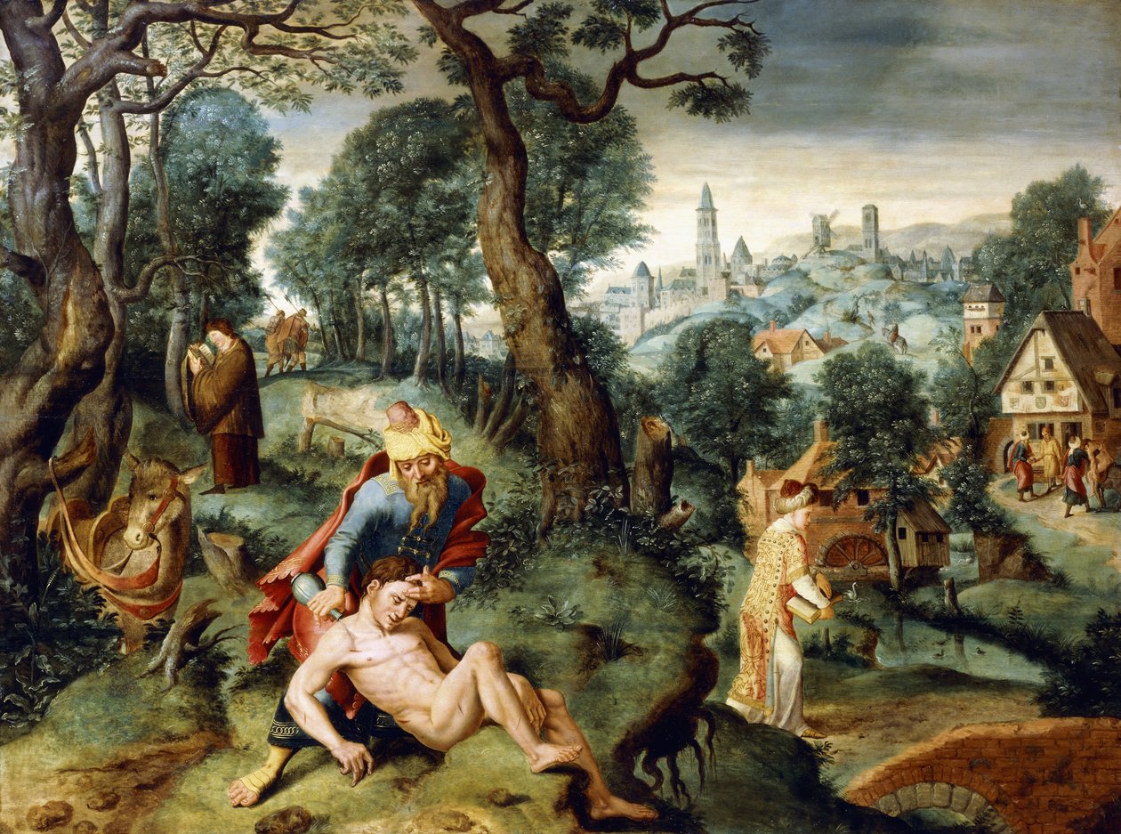 Lignelsen om den barmhjertige samaritan, av Master of the Prodigal Son