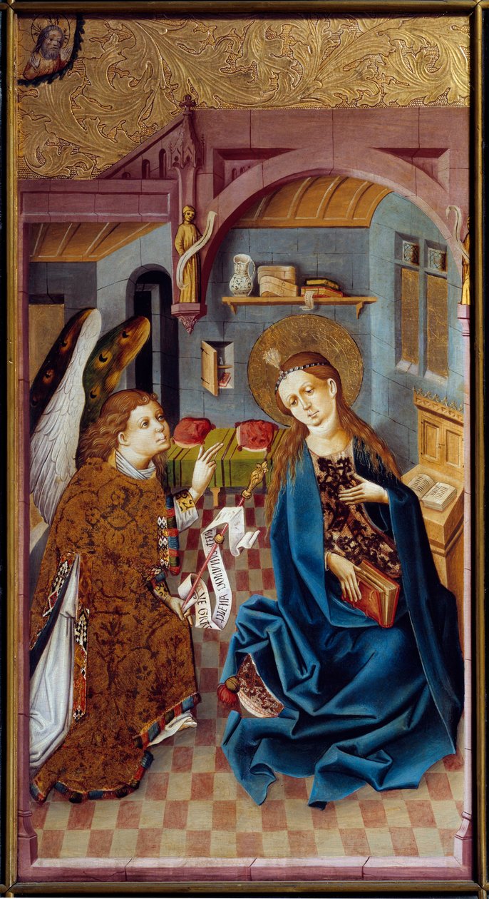 Bebudelsesmaleriet til Mesteren av den øvre Rhinen (1400-tallet) 1460 Lyon, Musee des Beaux Arts av Master of the Rhine