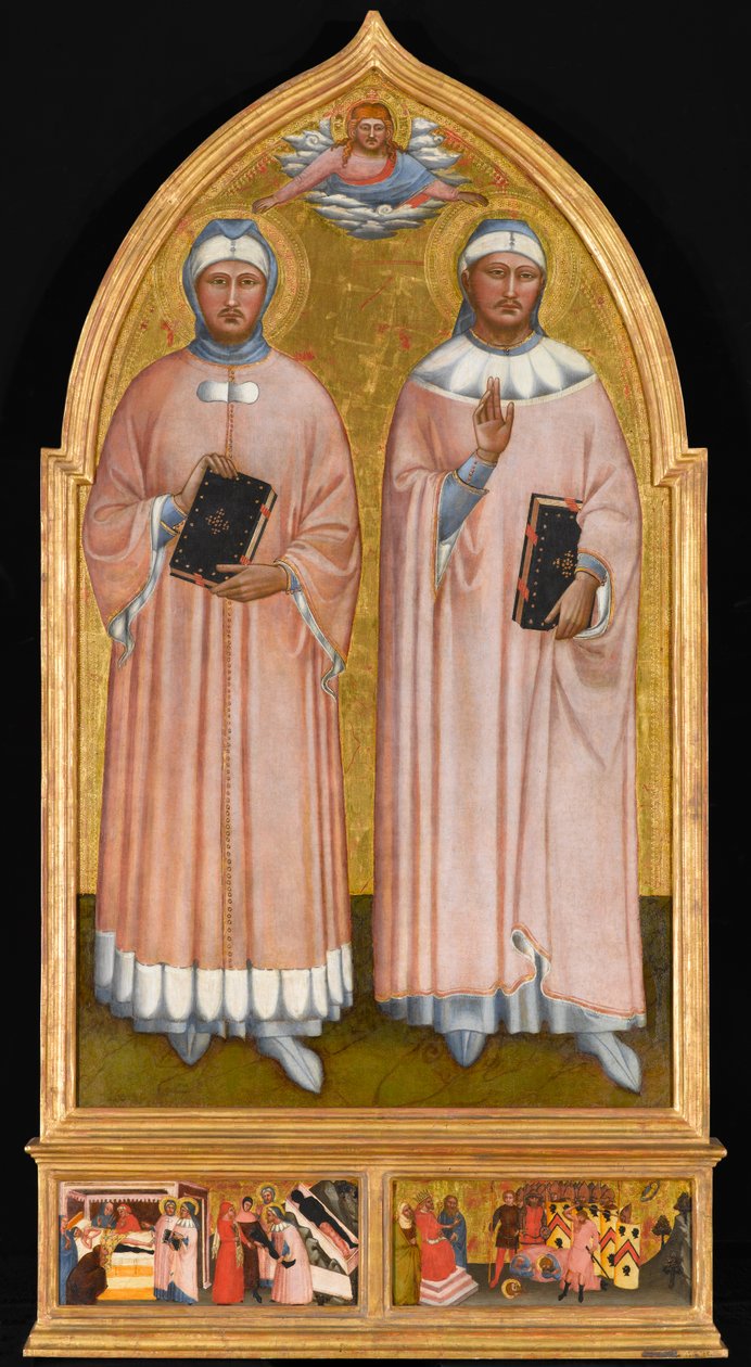 St. Cosmas og St. Damian, ca. 1370-1375 (tempera og bladgull på panel) av Master of the Rinuccini Chapel
