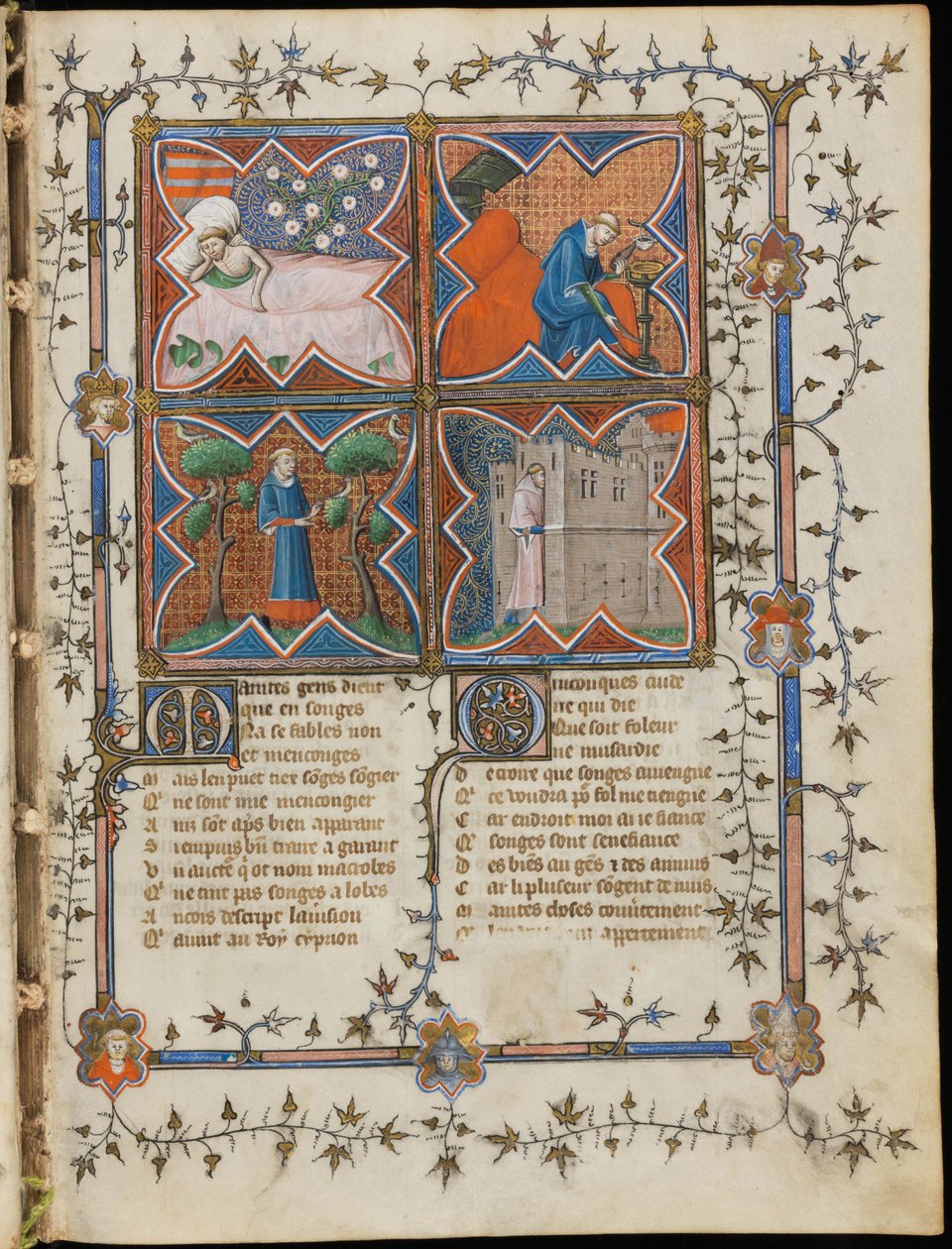 Miniatyr fra et manuskript av Roman de la Rose av Guillaume de Lorris og Jean de Meun, 1353 av Master of the Rose novels