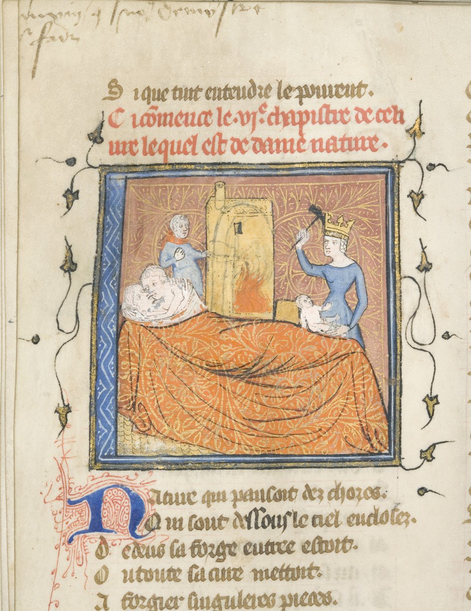 Miniatyr fra et manuskript av Roman de la Rose av Guillaume de Lorris og Jean de Meun, ca 1365 av Master of the Rose novels