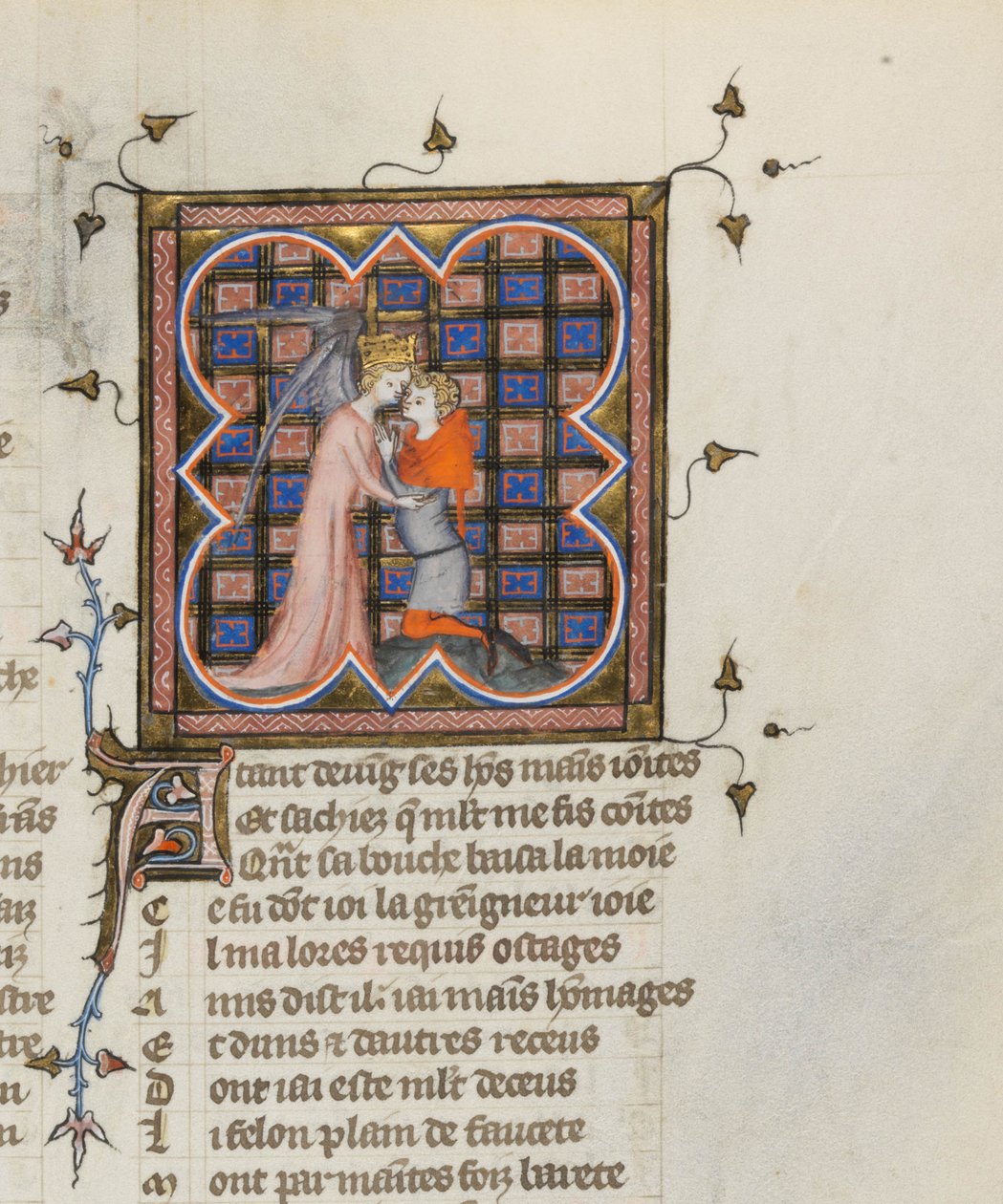 Miniatyr fra et manuskript av Roman de la Rose av Guillaume de Lorris og Jean de Meun, 1353 av Master of the Rose novels