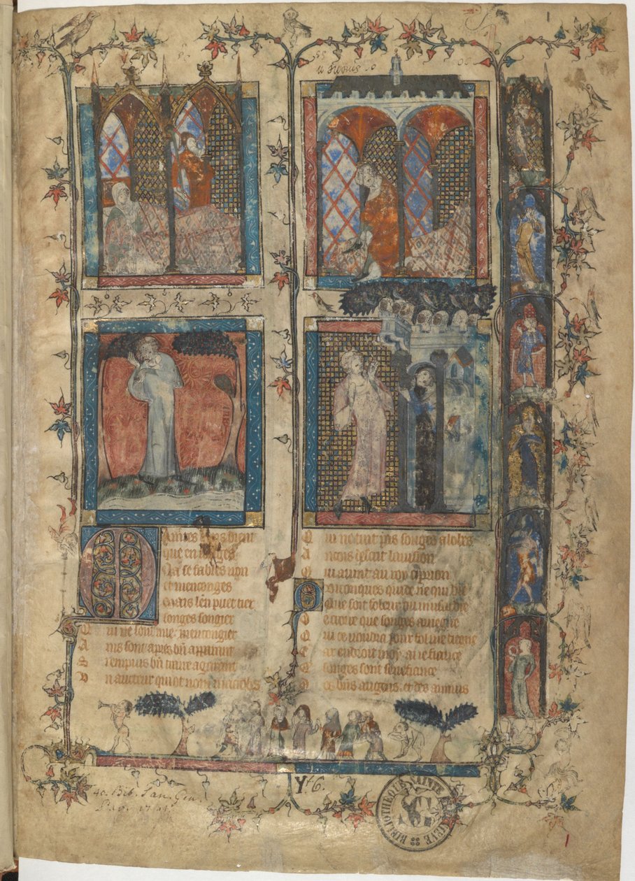 Miniatyr fra et manuskript av Roman de la Rose av Guillaume de Lorris og Jean de Meun, 1353 av Master of the Rose novels