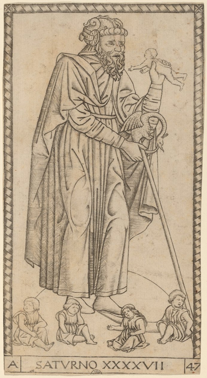 Saturno (Saturn) av Master of the S Series Tarocchi