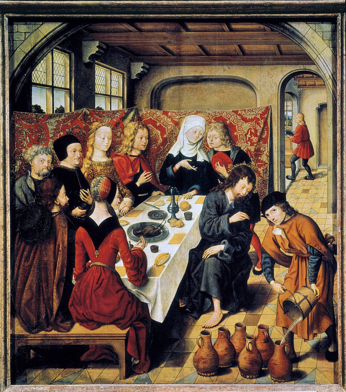 ""bryllupet i Kana"" Maleri av mesteren av alteret til Saint Barthelemy (1500-tallet) (ec.flam.) Laeken. Kongelige kunstmuseer av Master of the Saint Bartholomew Altarpiece