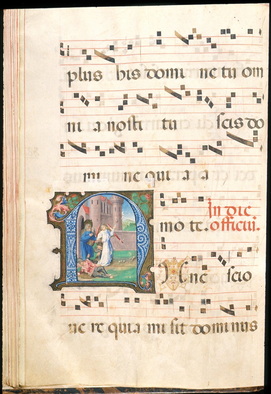 St. Peter frigjort fra fengsel, f.58v fra et gradvis, sent 1400-tall (blekk, tempera og bladgull på pergament) av Master of the Saluces Hours (attr. to)
