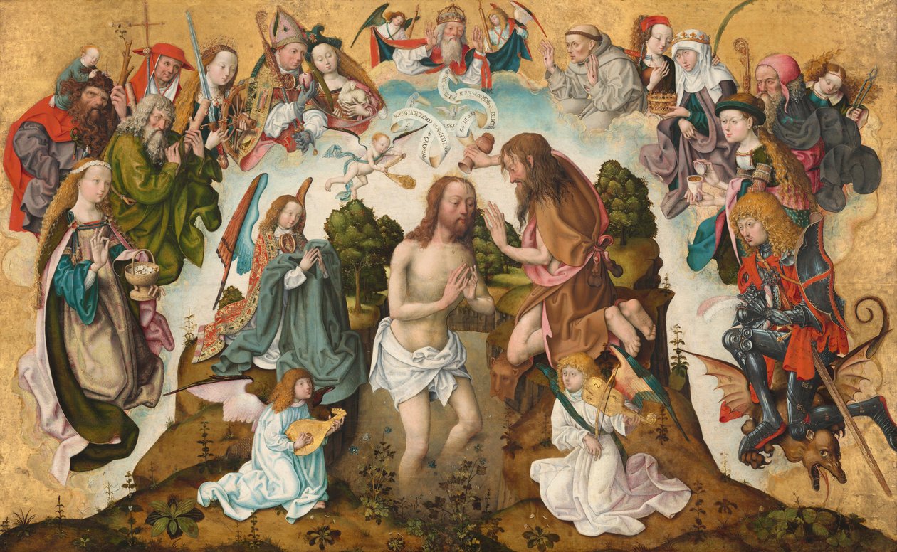 Kristi dåp, ca. 14851500. av Master of the St Bartholomew Altarpiece