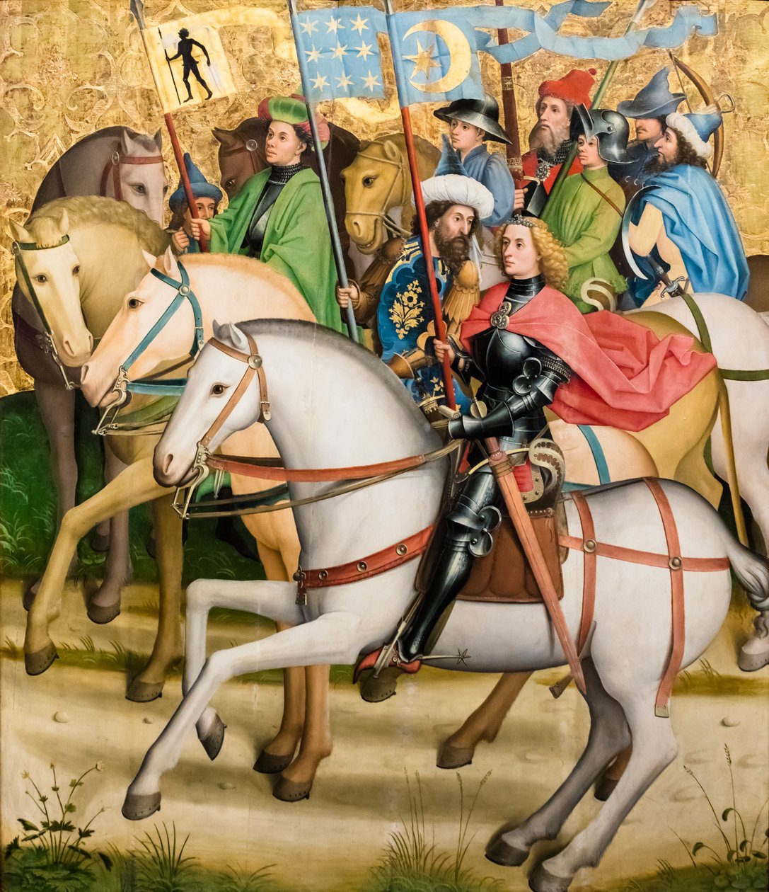 De tre vise menn og deres følge, ca. 1450/55 (tempera og olje på gran) av Master of the Sterzing Altarpiece