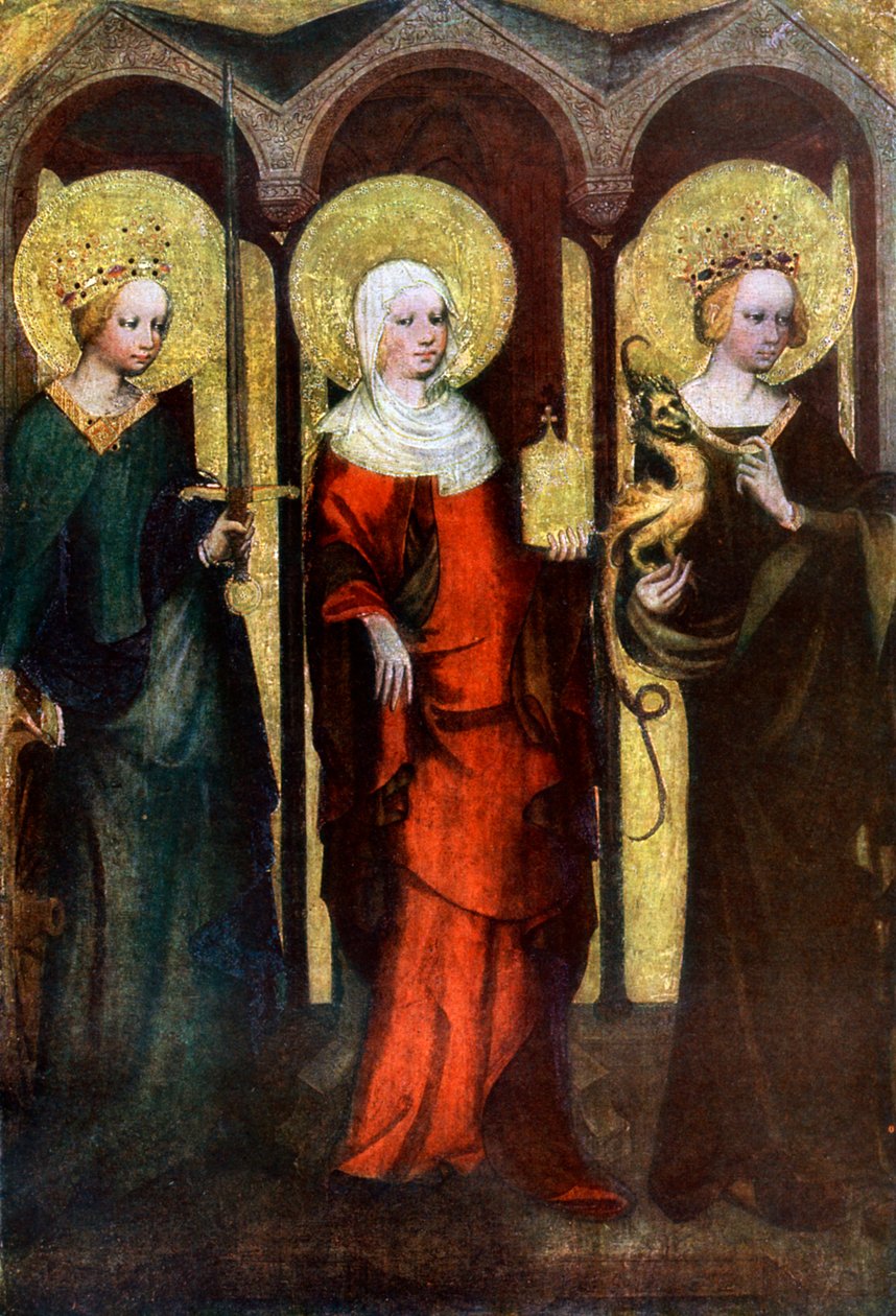 Maleri på baksiden av Trebon-altertavlen, c1380 1955. av Master of the Trebon Altarpiece