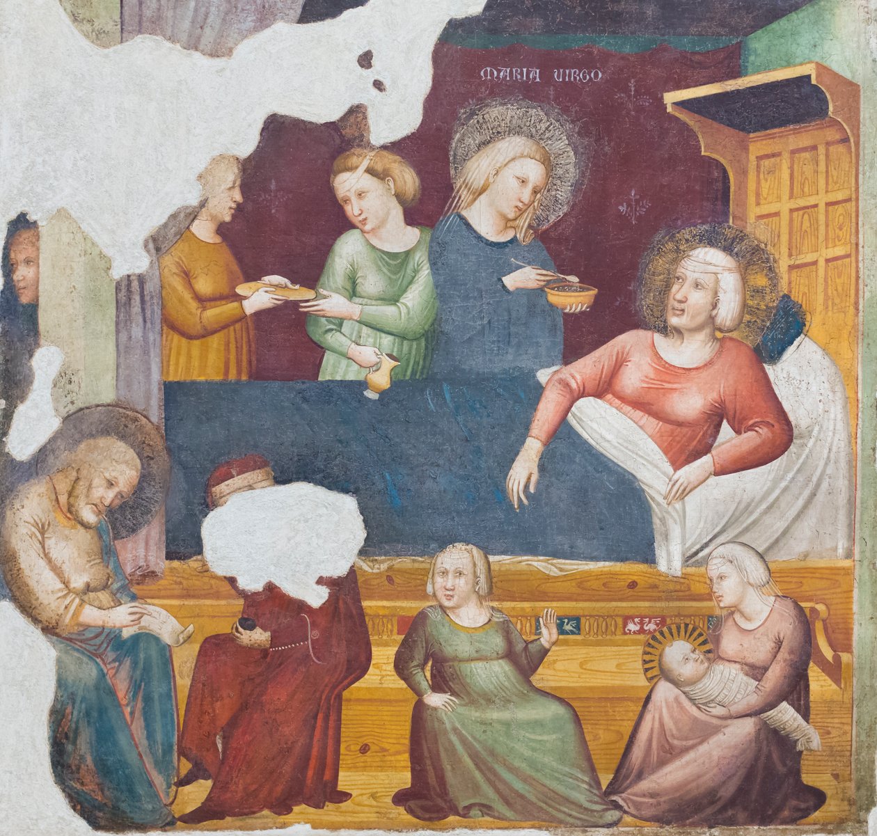 Baptistens fødsel, første halvdel av 1300-tallet (frittliggende freskomaleri) av Master of the Urbino Coronation