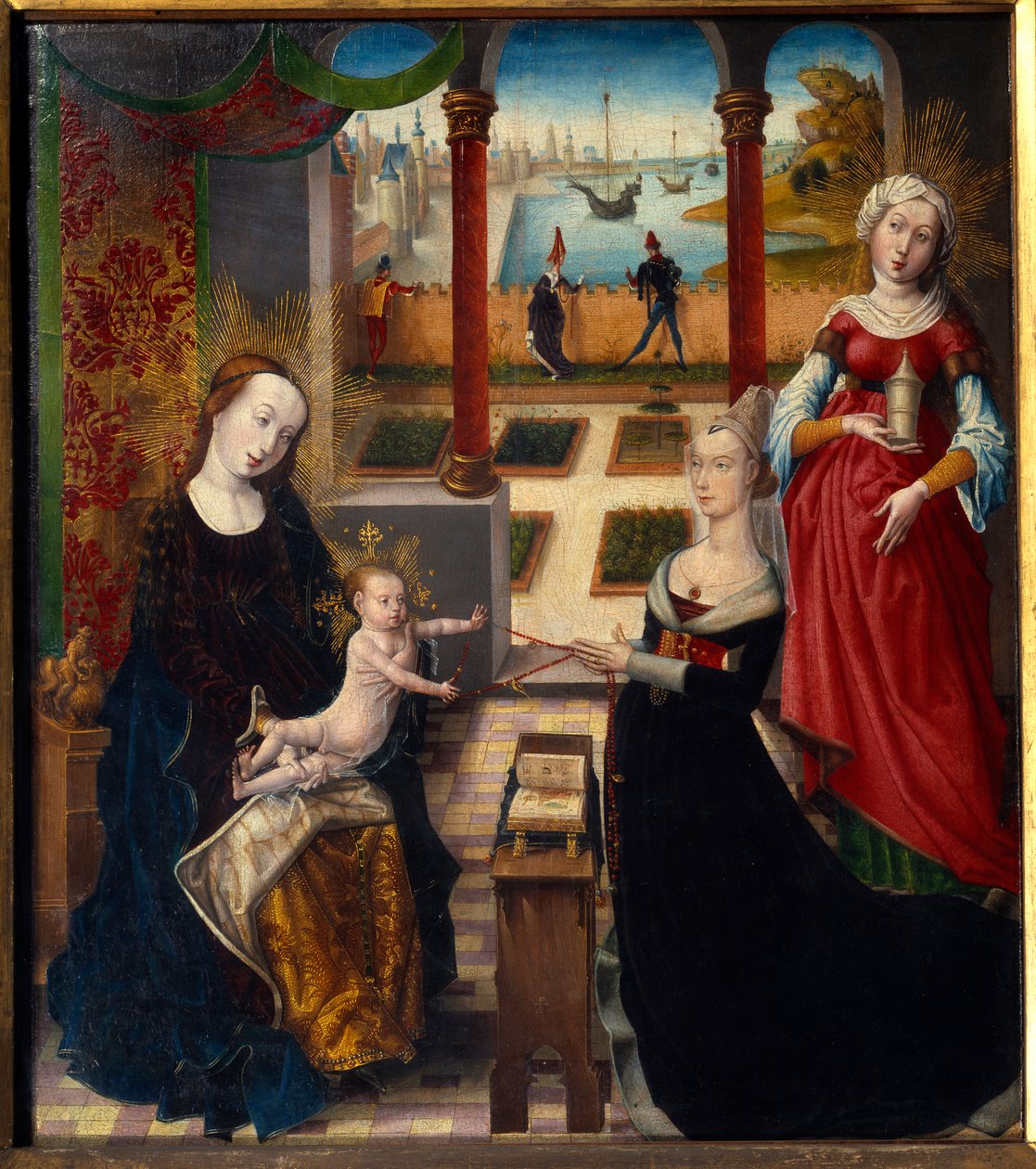 Jomfru og den hellige Maria Magdalena Maleri av Mesteren for utsikten over Sainte-Gudule (1400-tallet) (ec.flam.) 1475 Liege museum for fine kunster av Master of the View of St. Gudule