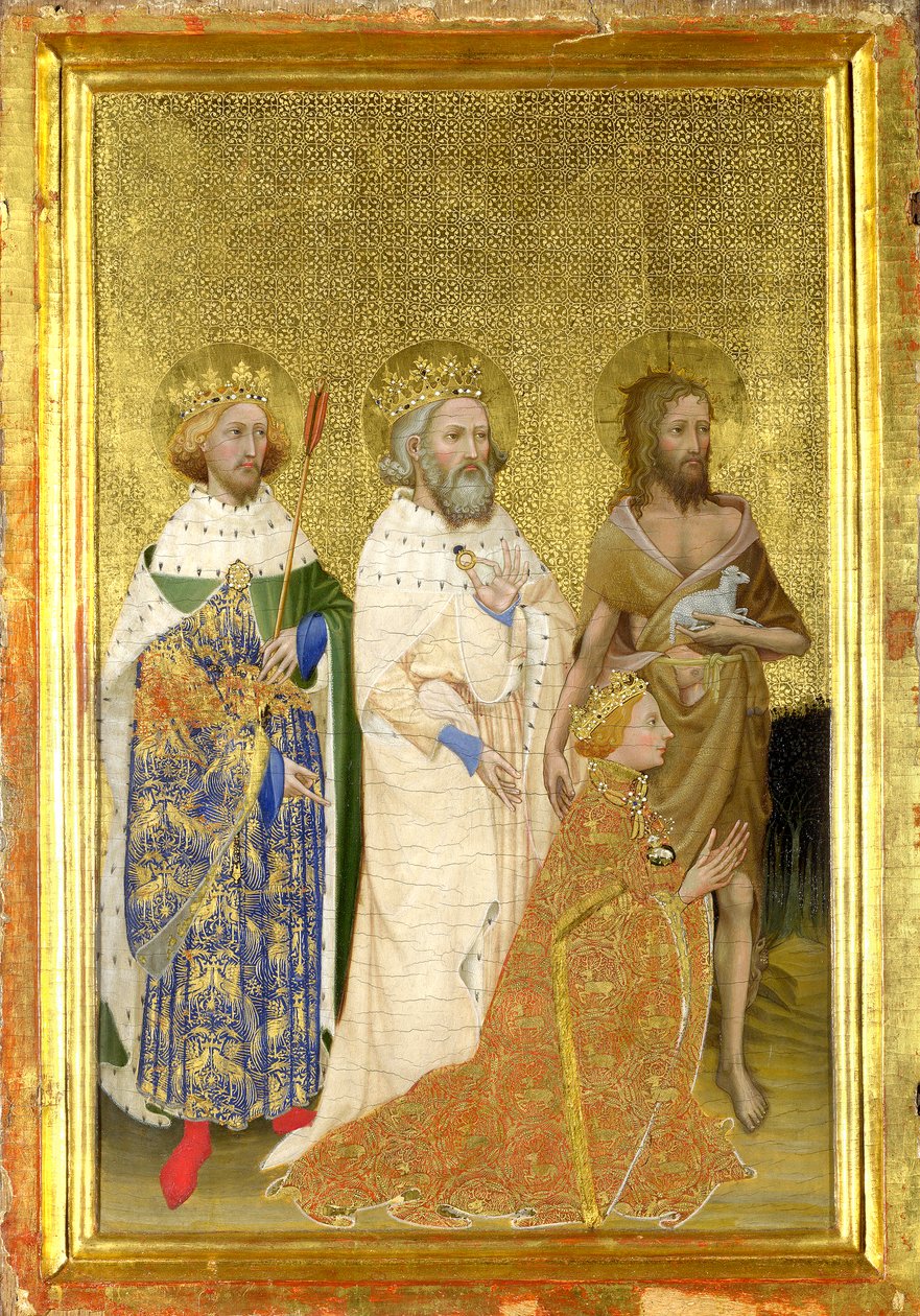 Richard II av England med sine skytshelgener (det venstre innvendige panelet til Wilton Diptych) av Master of the Wilton Diptych