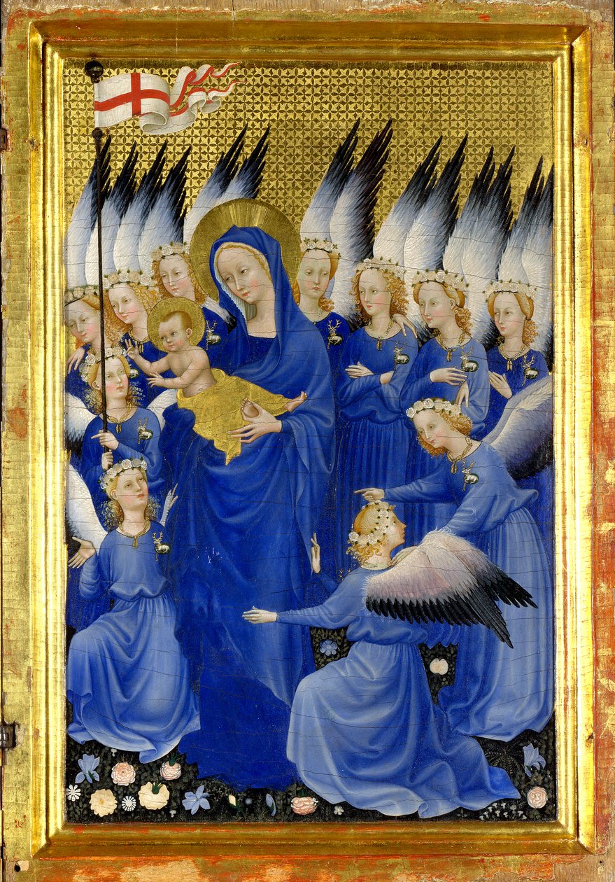 Jomfru og barn med engler (det høyre innvendige panelet til Wilton Diptych) av Master of the Wilton Diptych