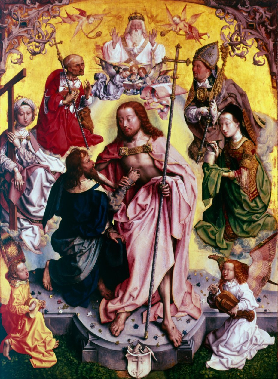 Tviler på at Thomas legger hånden i Kristi sår, c1499 av Master of the altarpiece of St