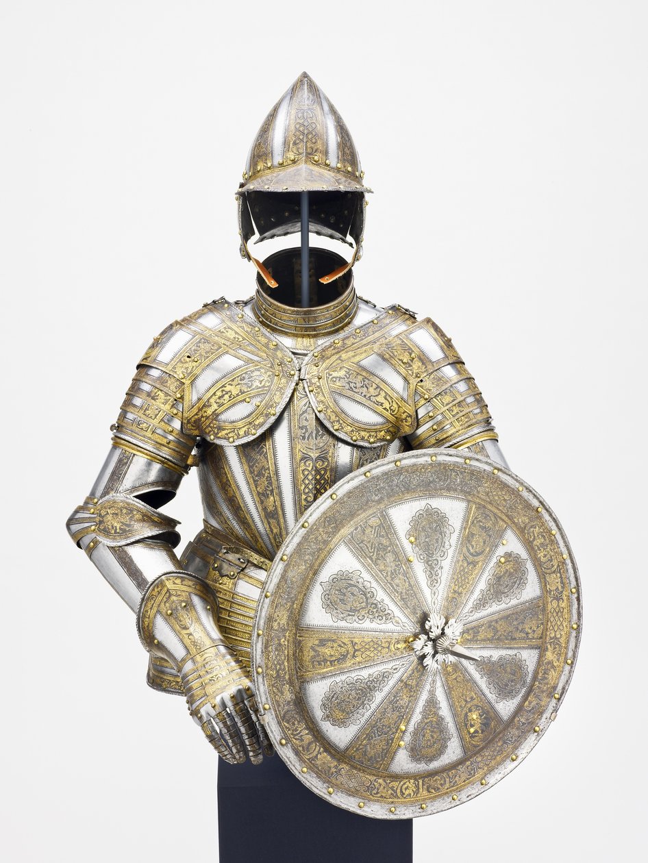 Halvrustning og mål for tjeneste til fots, ca.1600 av Master of the sign of the