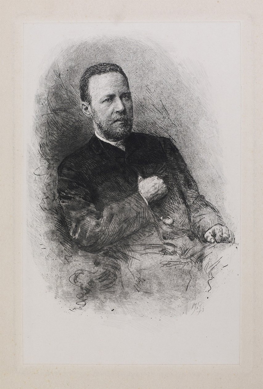 Portrett av historikeren og journalisten Sergey Nikolayevich Shubinsky 1834-1913, 1900-tallet av Mate