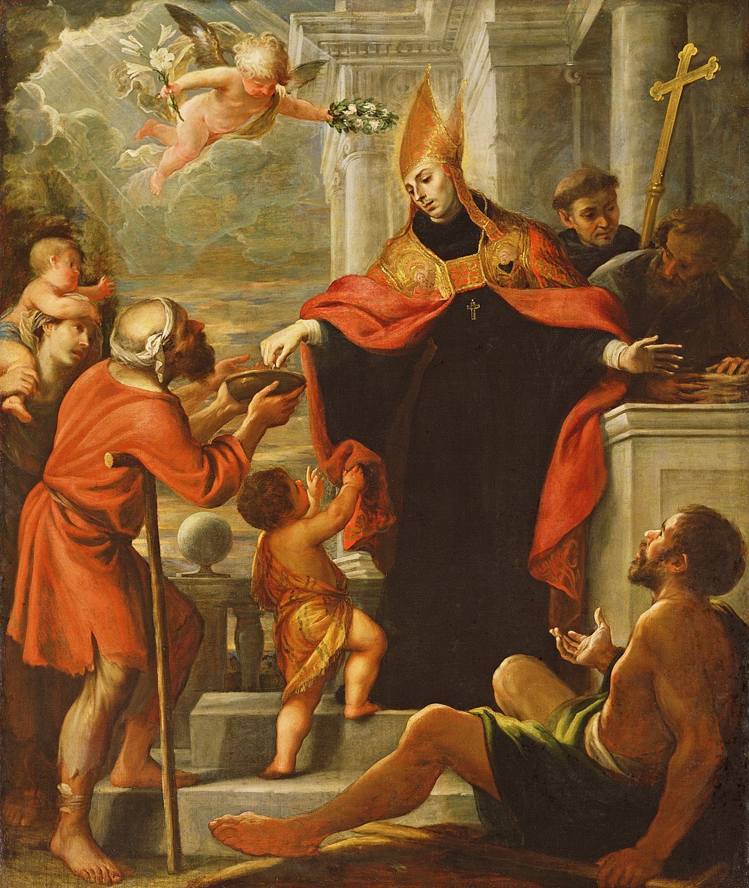 Saint Thomas av Villanova deler ut almisser av Mateo Cerezo