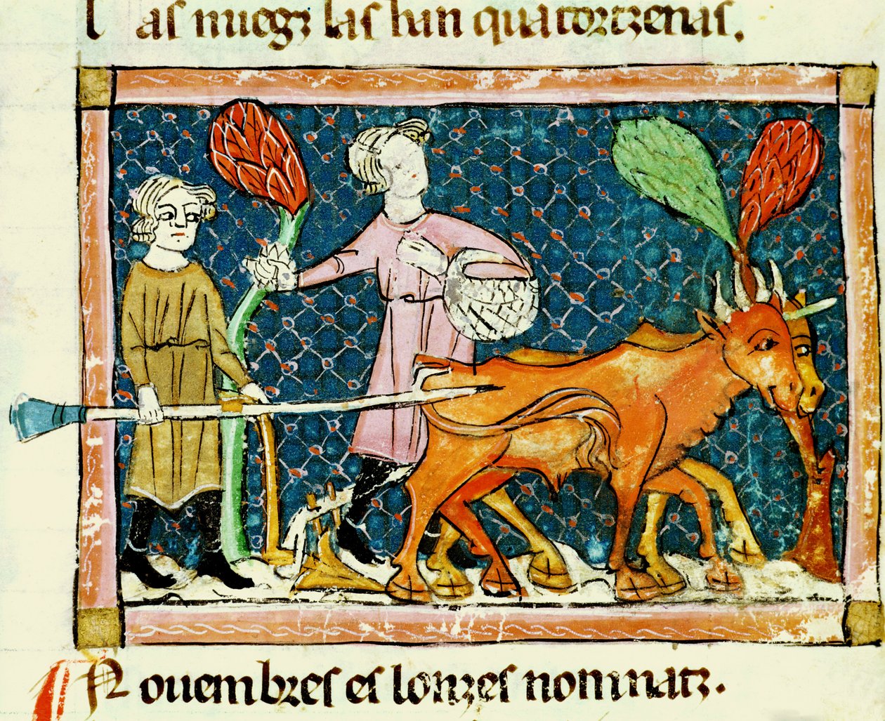 Fol.59r oktober: Pløying av Matfre Ermengaut