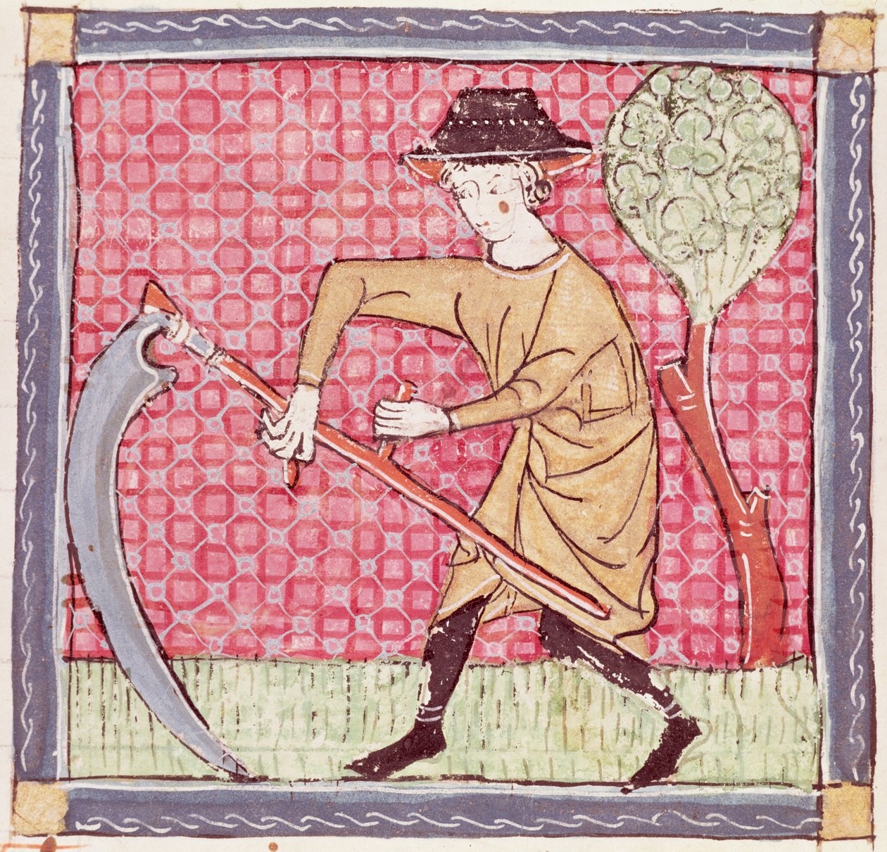 Fol.58v juni: Høsting av Matfre Ermengaut
