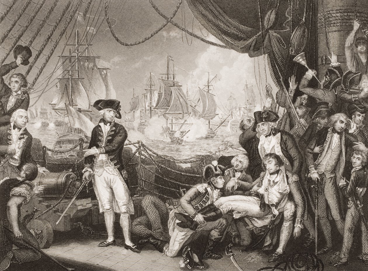 Scene på dekket til dronning Charlotte, 1. juni 1794, illustrasjon fra 
