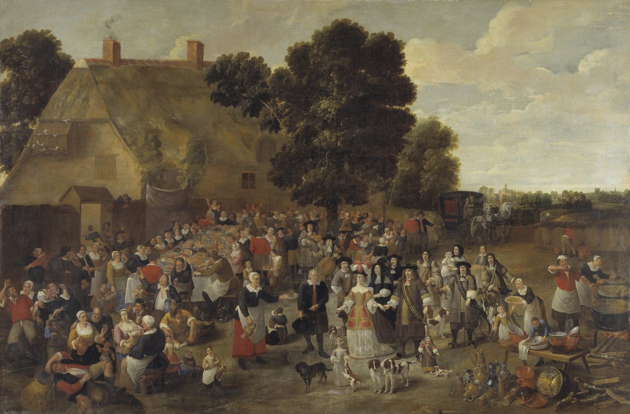Landsbybryllup og friluftsfest av Matheus van Helmont