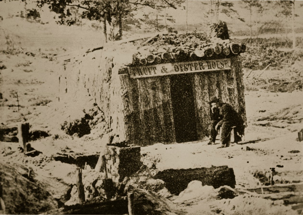 Bombesikker restaurant på Petersburg-linjen, 1861-65 av Mathew B. Brady