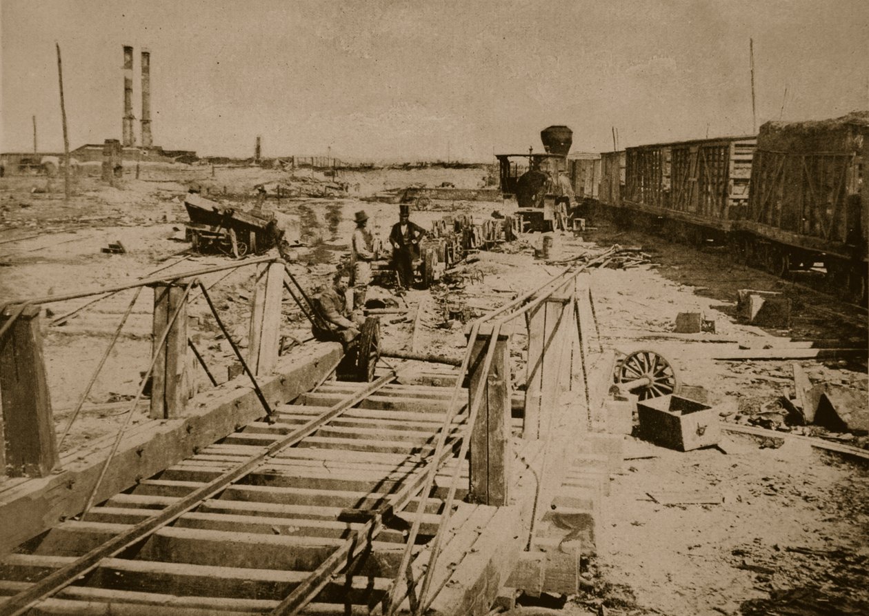 Ødeleggelse av jernbaneveien i Manassas, 1861-62 av Mathew B. Brady