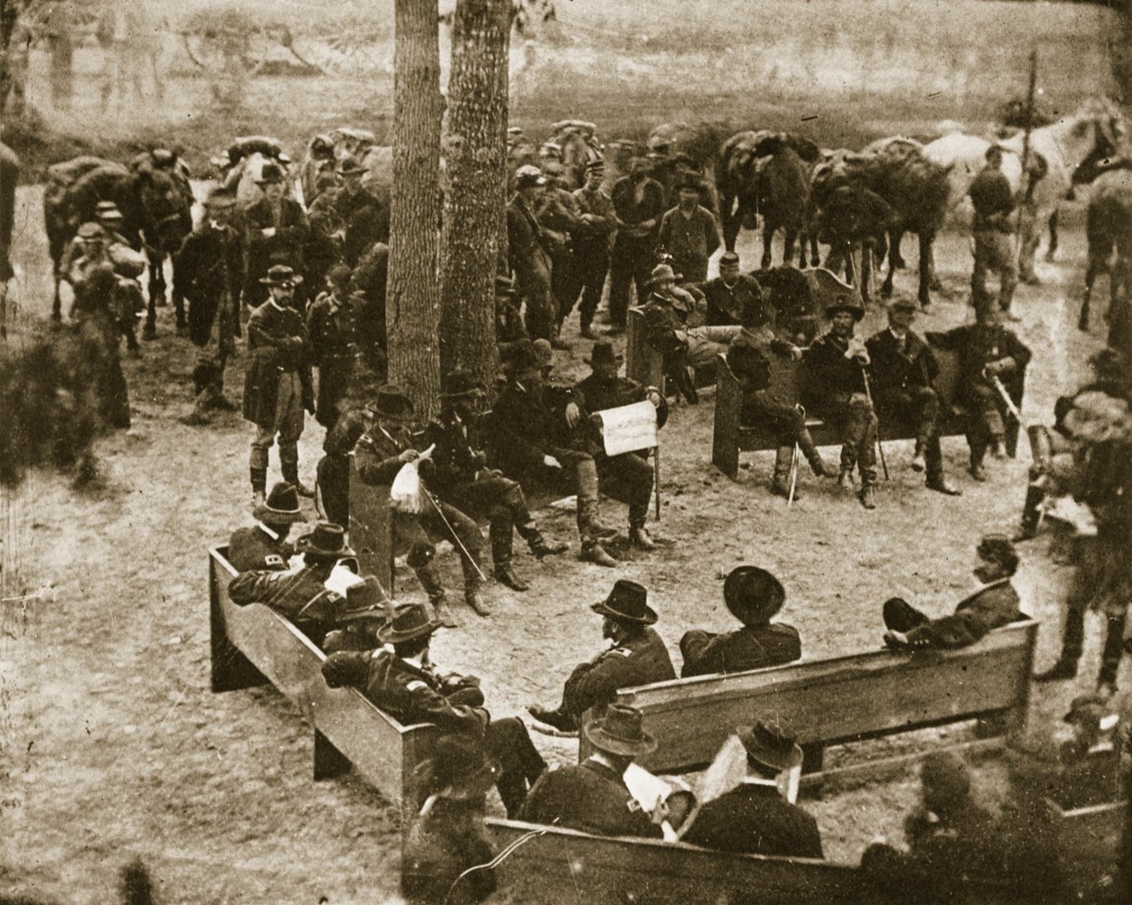 General Grants krigsråd, 1864 av Mathew B. Brady
