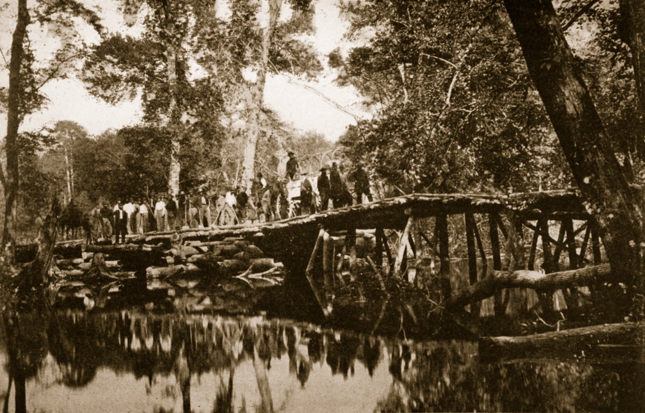 Grapevine Bridge over Chickahominy River, 1861-65 av Mathew B. Brady