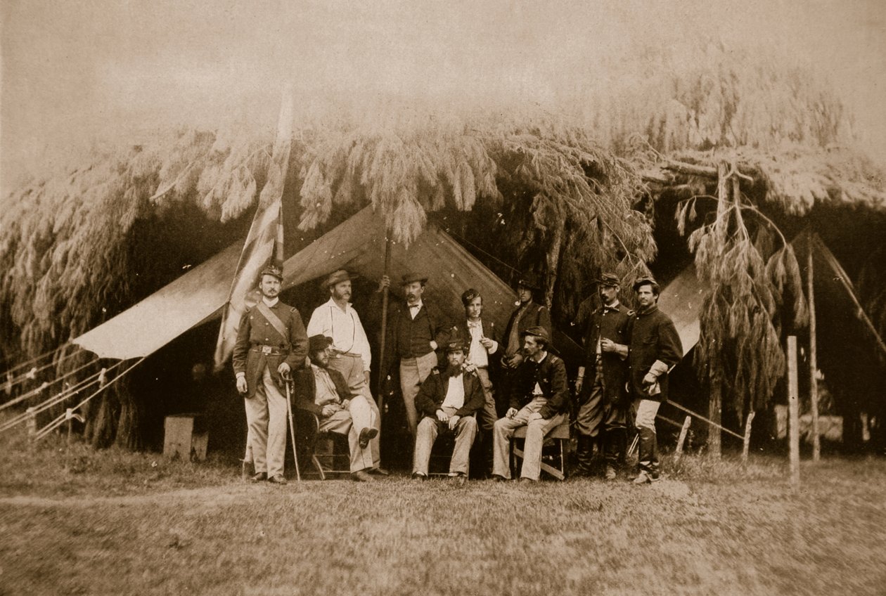 Offiserer for 4th New York Volunteers, 1861-65 (sepia-bilde) av Mathew B. Brady