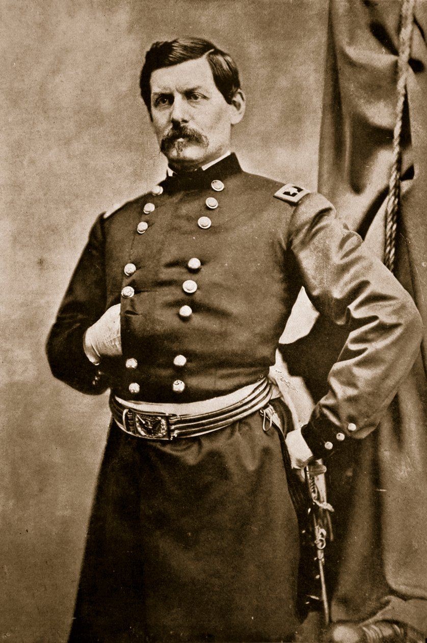 Portrett av general George B. McClellan, 1861-65 (sepiafoto) av Mathew B. Brady