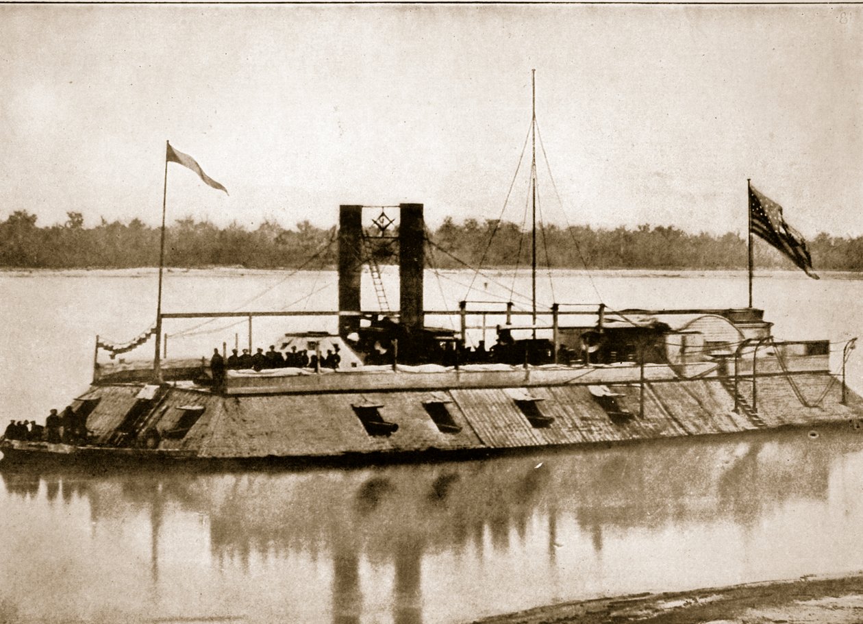 Den første Ironclad Gunboat bygget i Amerika, 1861 av Mathew B. Brady