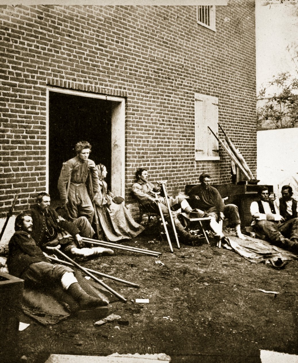 Union såret i Fredericksburg, Virginia, 1863 av Mathew B. Brady