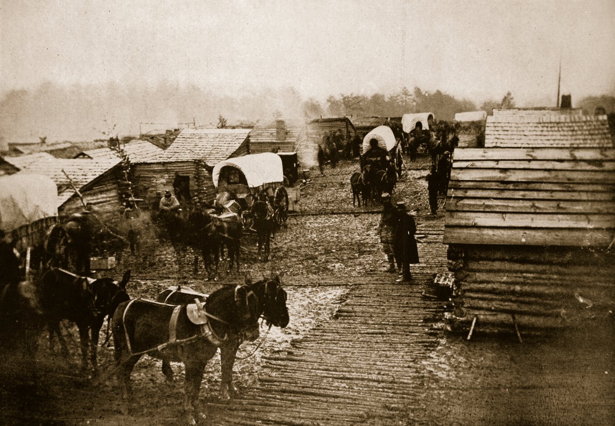 Winter Quarters og Corduroy Road, 1861-65 av Mathew B. Brady