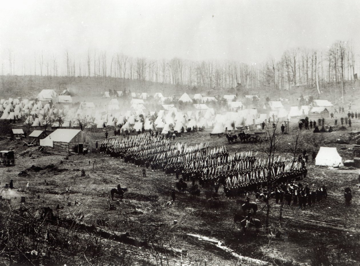 Den føderale hærens leir, 1862 av Mathew B. Brady