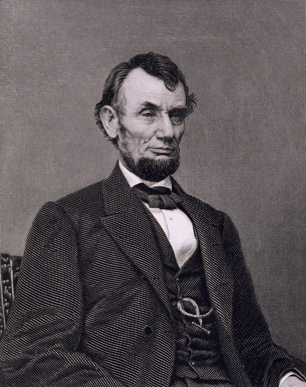 Abraham Lincoln, gravert fra et fotografi av William G. Jackman (gravering) av Mathew (after) Brady