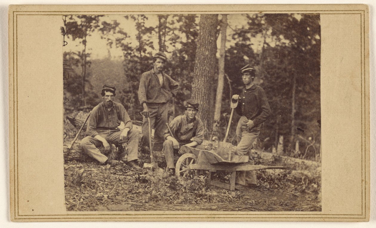 Pioneravdeling i 69. regiment N.Y.V. av Mathew B. Brady