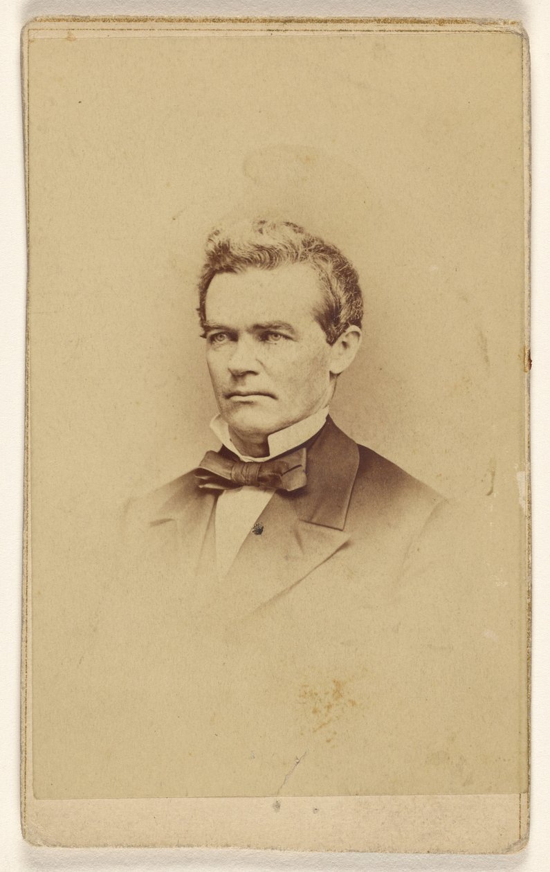 Uidentifisert mann, trykt i vignettestil av Mathew B. Brady